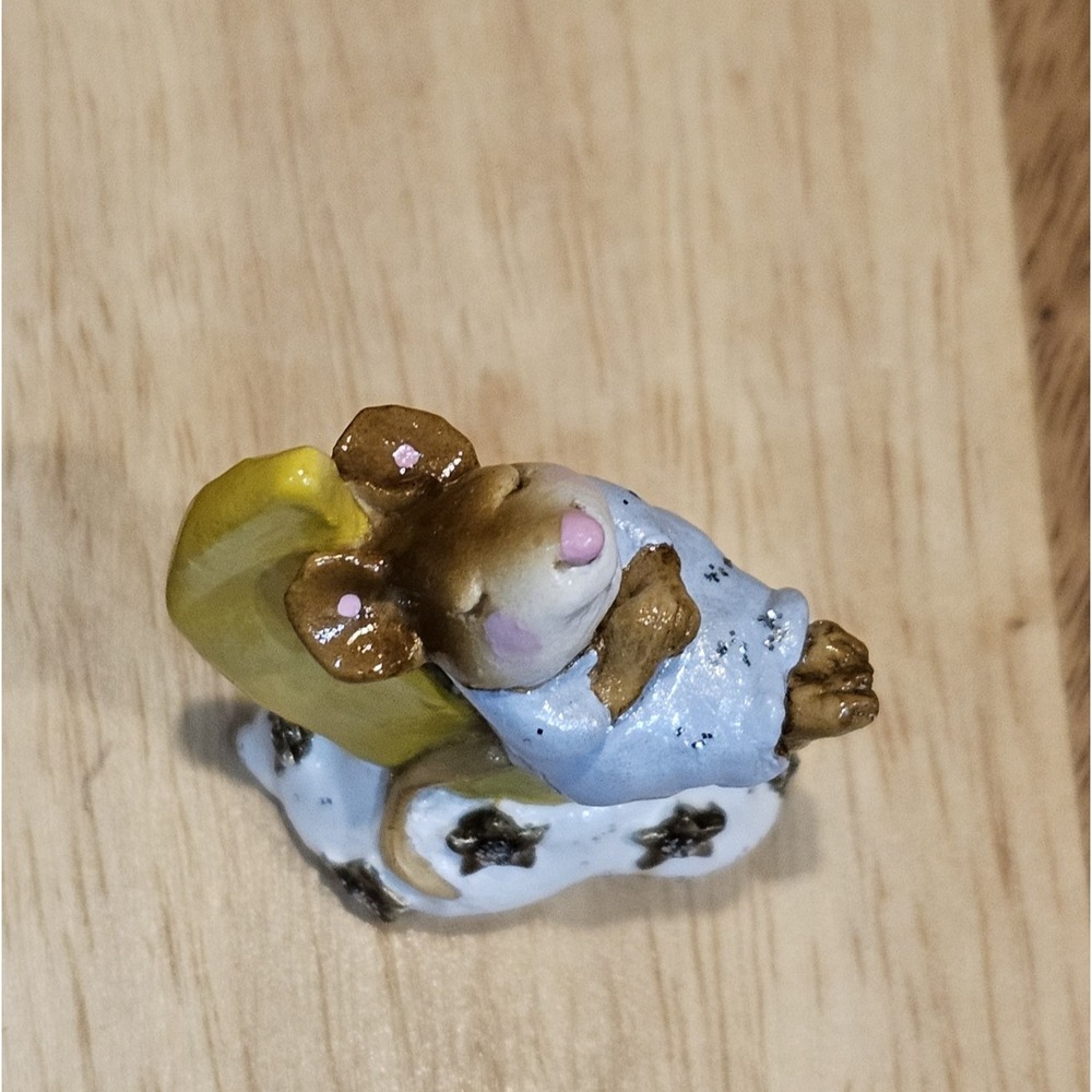 Wee Forest Folk M-210 Heavenly Slumber Retired Signed AP, No WFF Box 1995 Blue - Picture 13 of 13